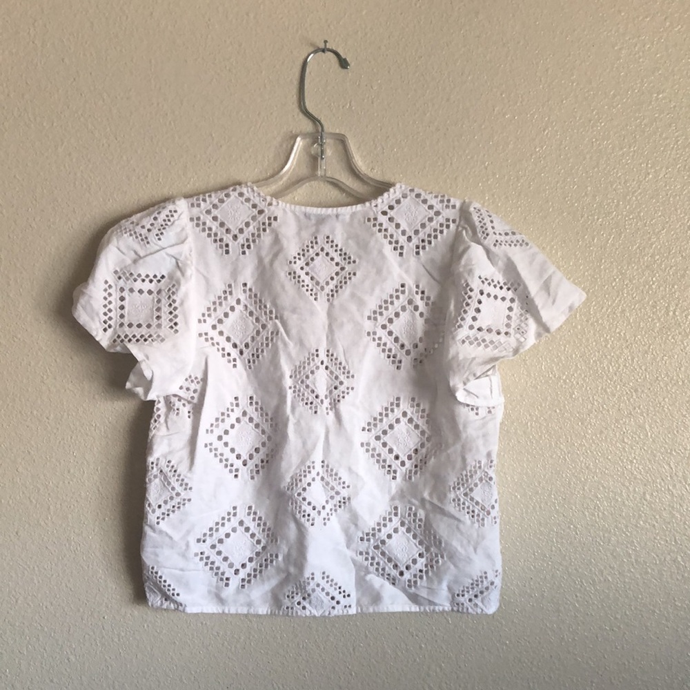 Madewell Eyelet Flutter-Sleeve Top (Size XS) - Picture 7 of 8